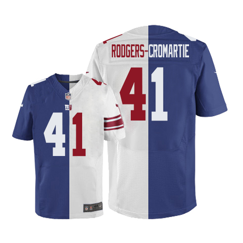 Men's Elite Dominique Rodgers-Cromartie Nike Jersey Blue/White - #41 Split Fashion NFL New York Giants